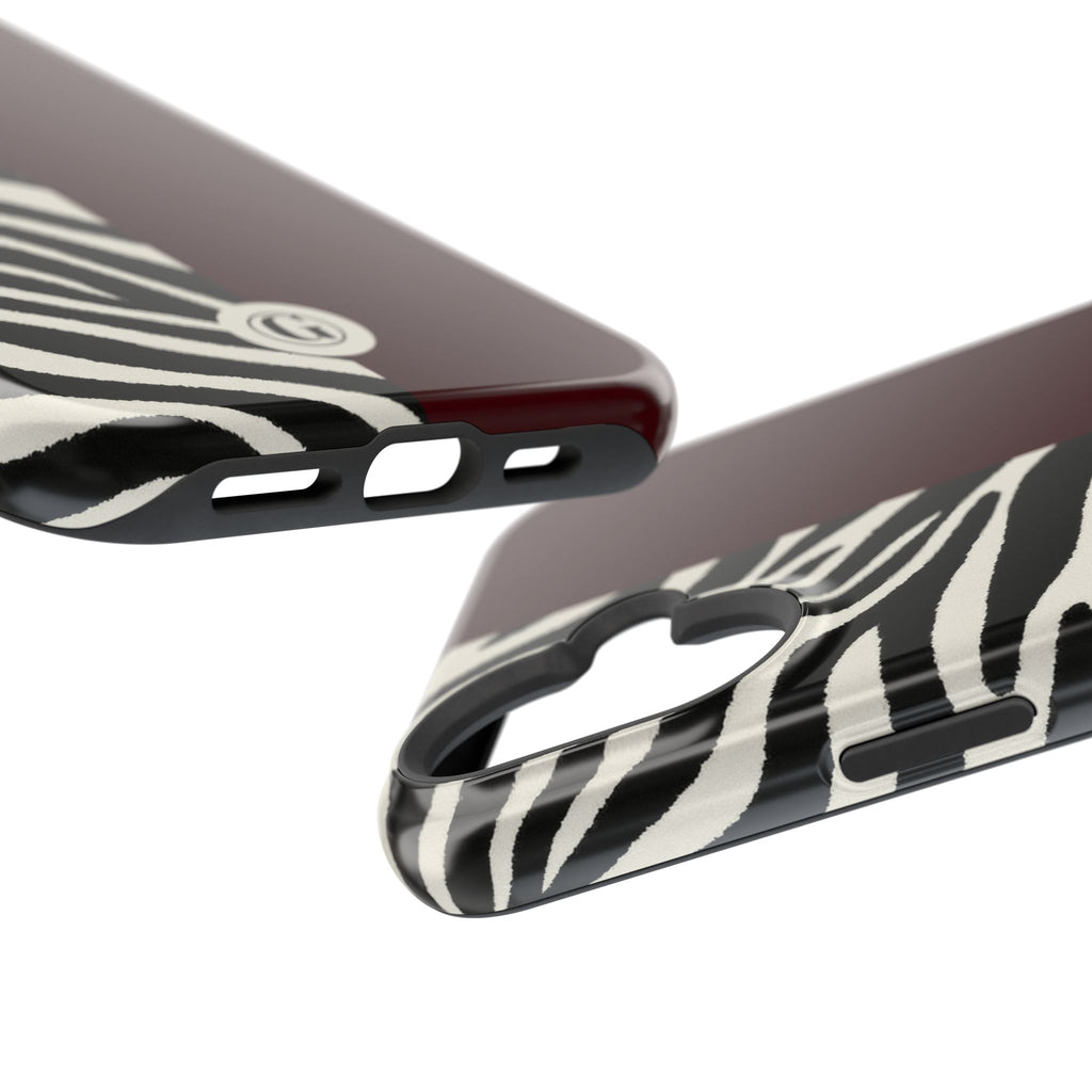 Zebra Print x Burgundy Phone Case