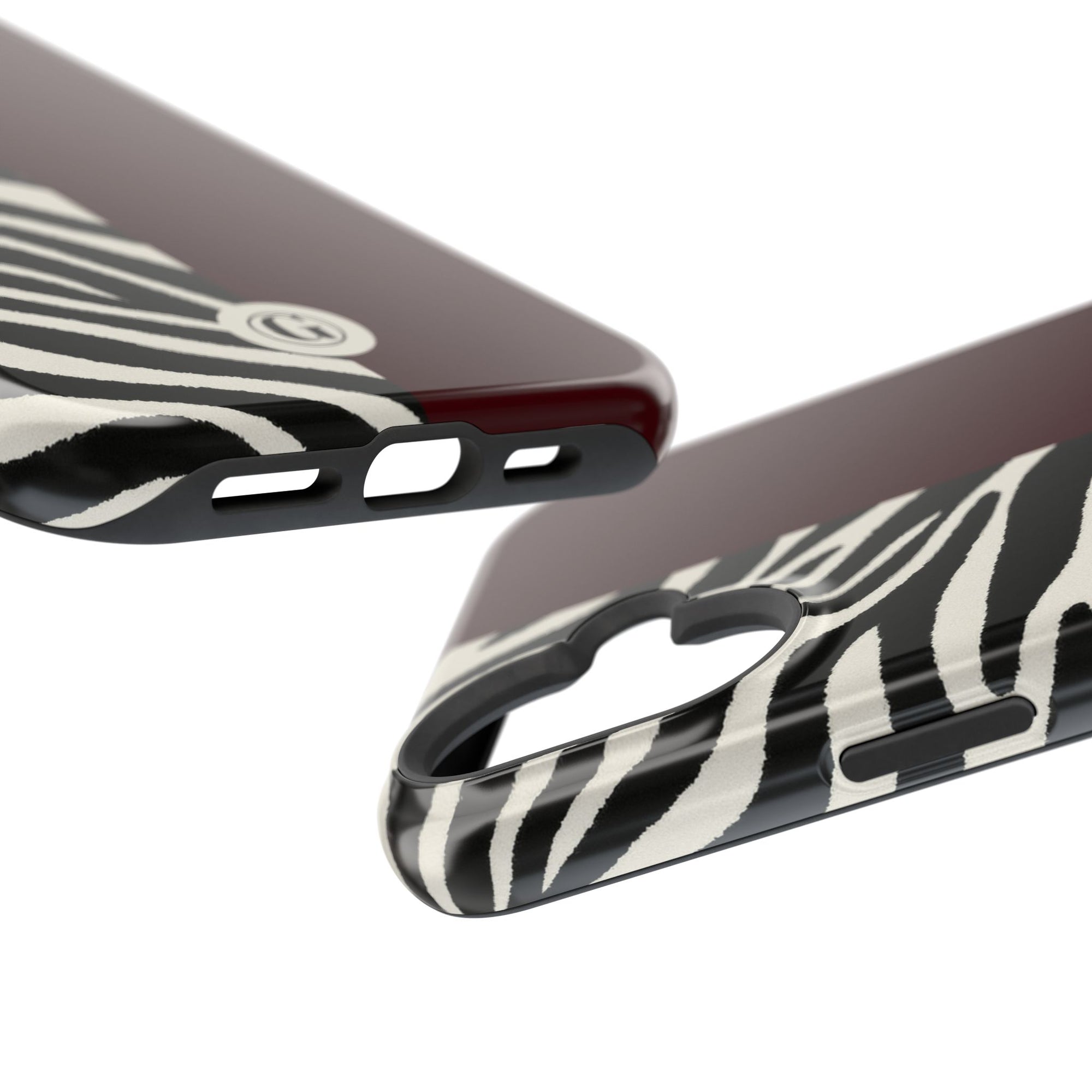 Zebra Print x Burgundy Phone Case