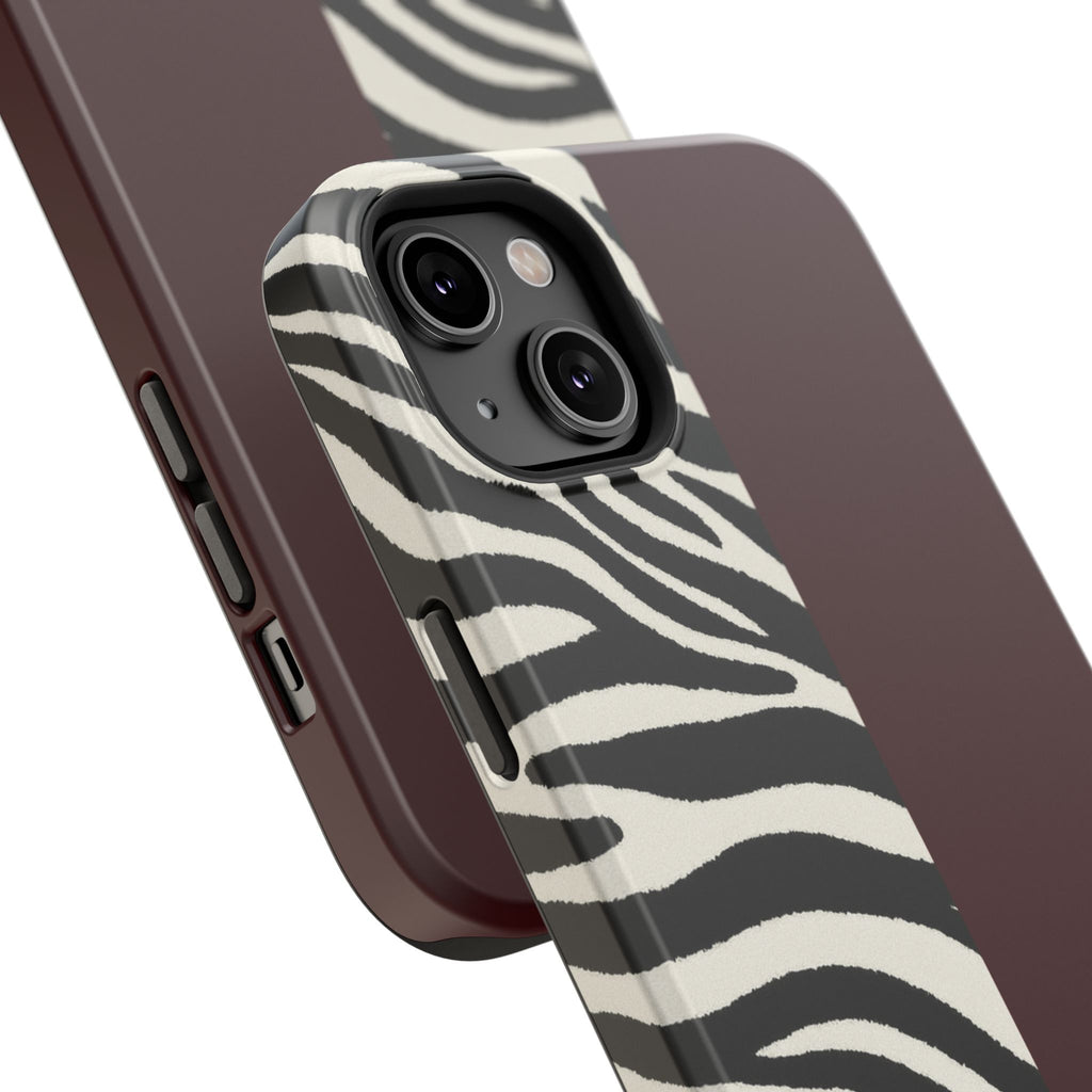 Zebra Print x Burgundy Phone Case
