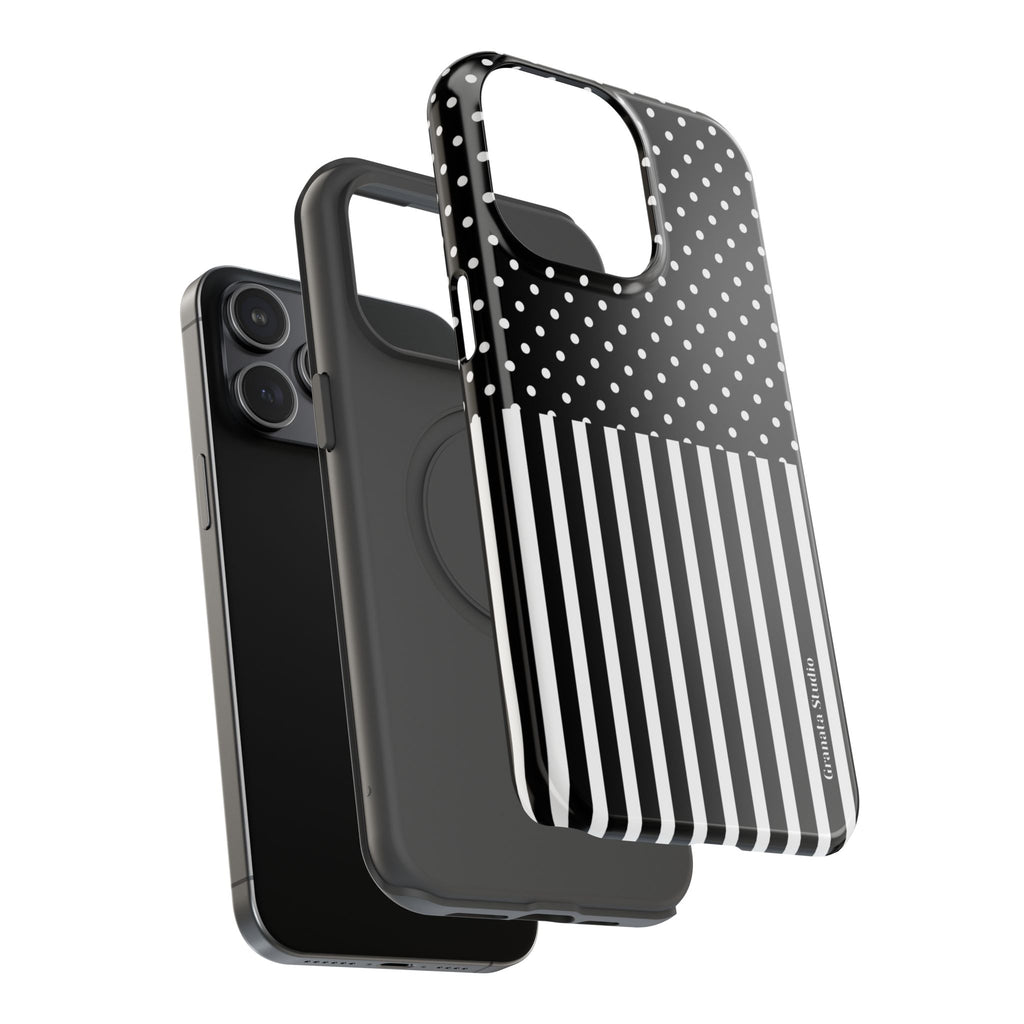 B&W Polka Dots x Stripes Phone Case