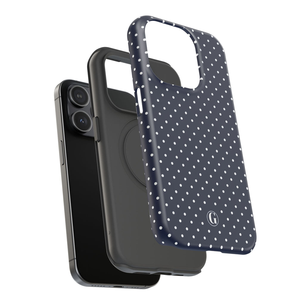 Navy Blue Polka Dots Phone Case