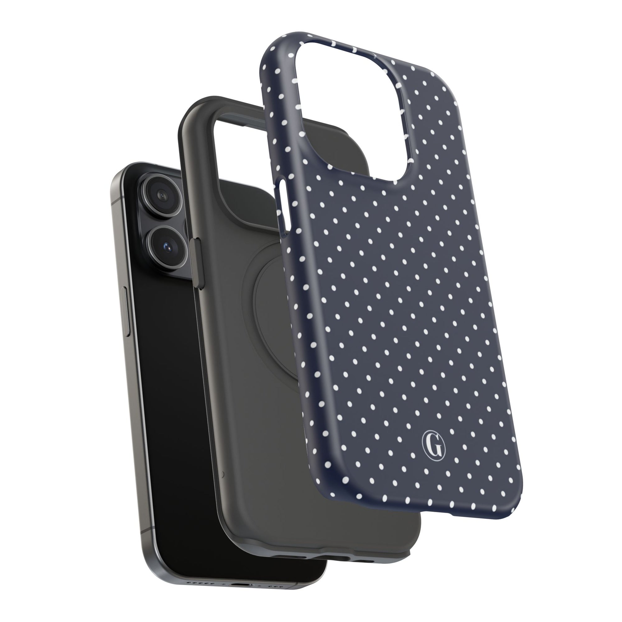 Navy Blue Polka Dots Phone Case