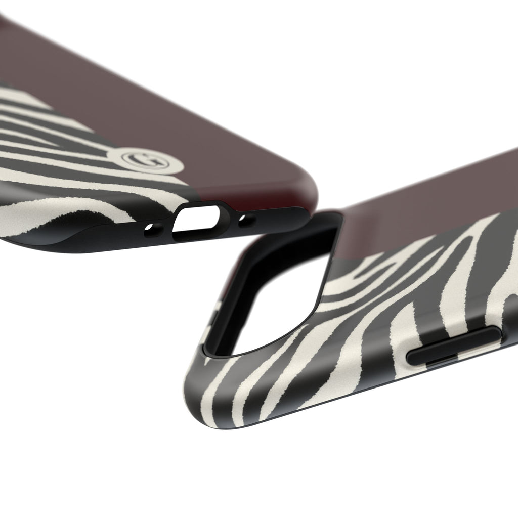Zebra Print x Burgundy Phone Case