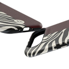 Zebra Print x Burgundy Phone Case