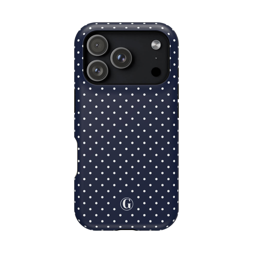 Navy Blue Polka Dots Phone Case
