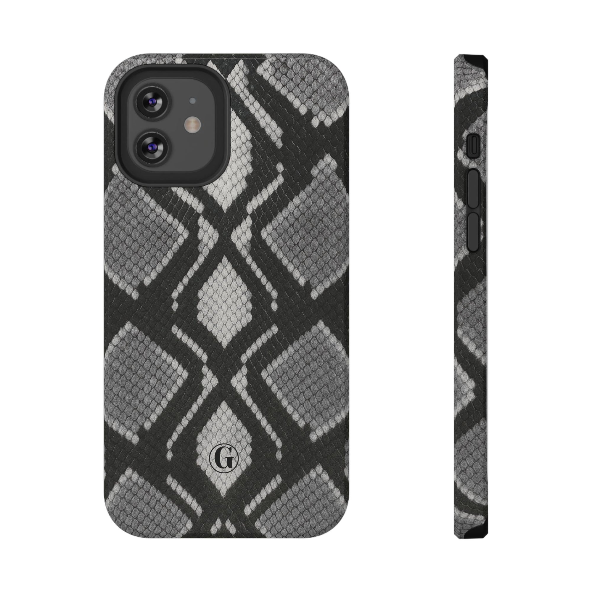 Grey Snakeskin Print Phone Case