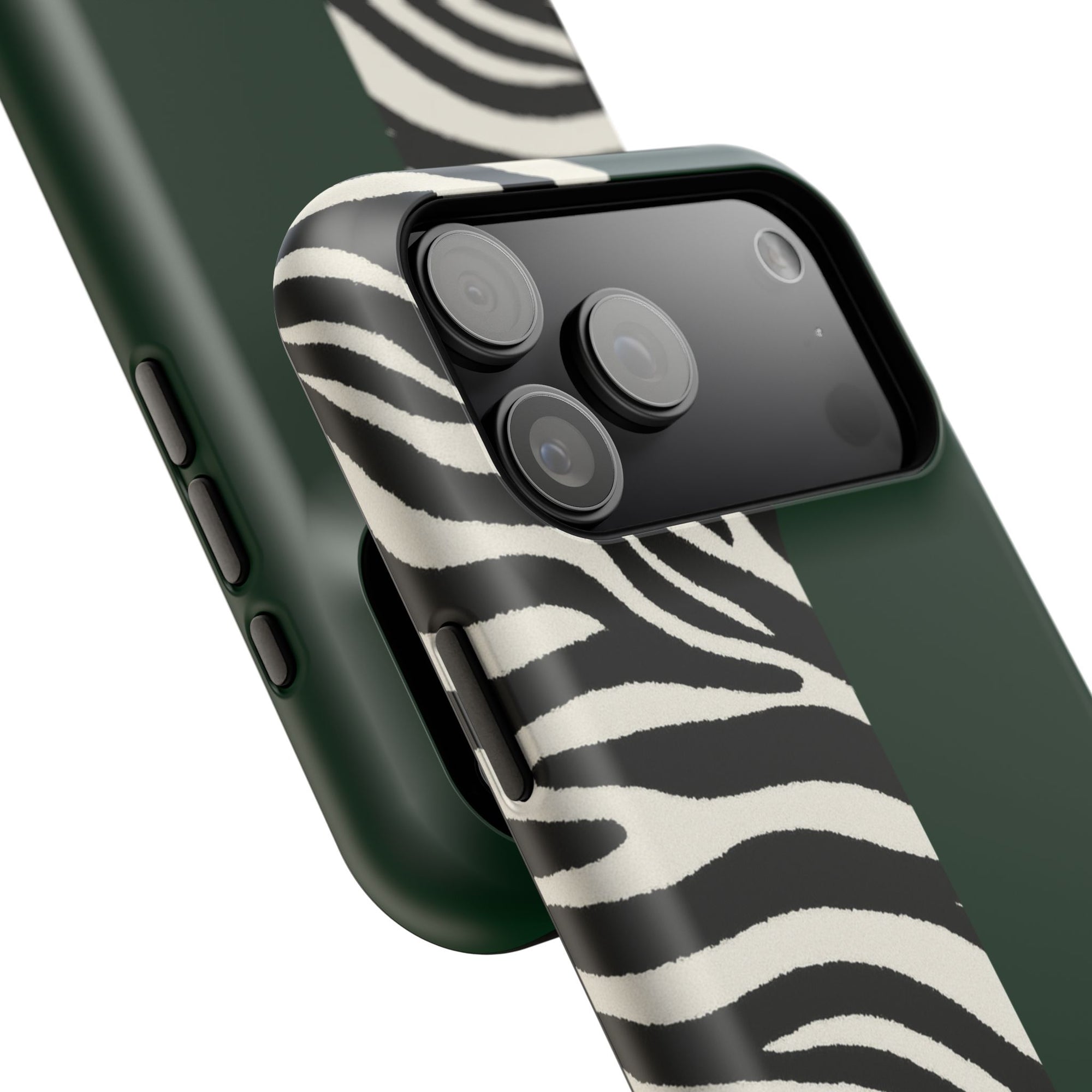 Zebra Print x Emerald Green Phone Case