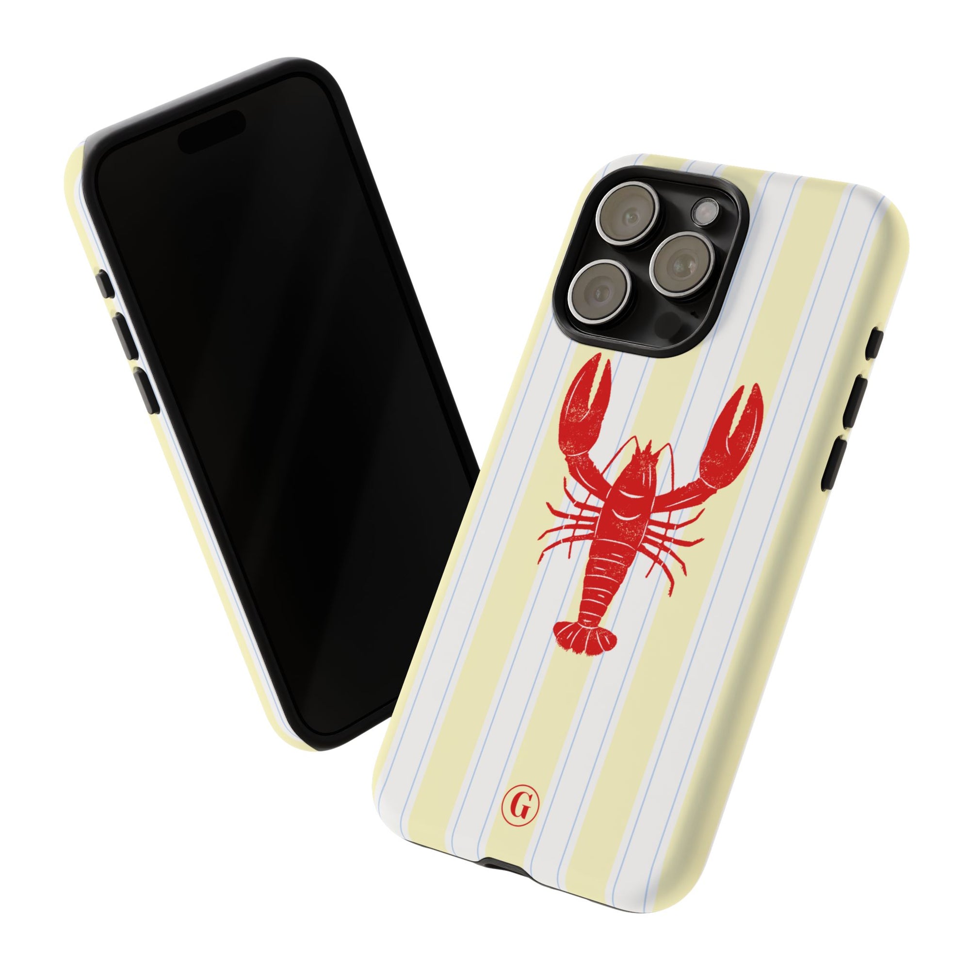 Yellow Stripes & Crawfish Phone Case