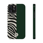 Zebra Print x Emerald Green Phone Case