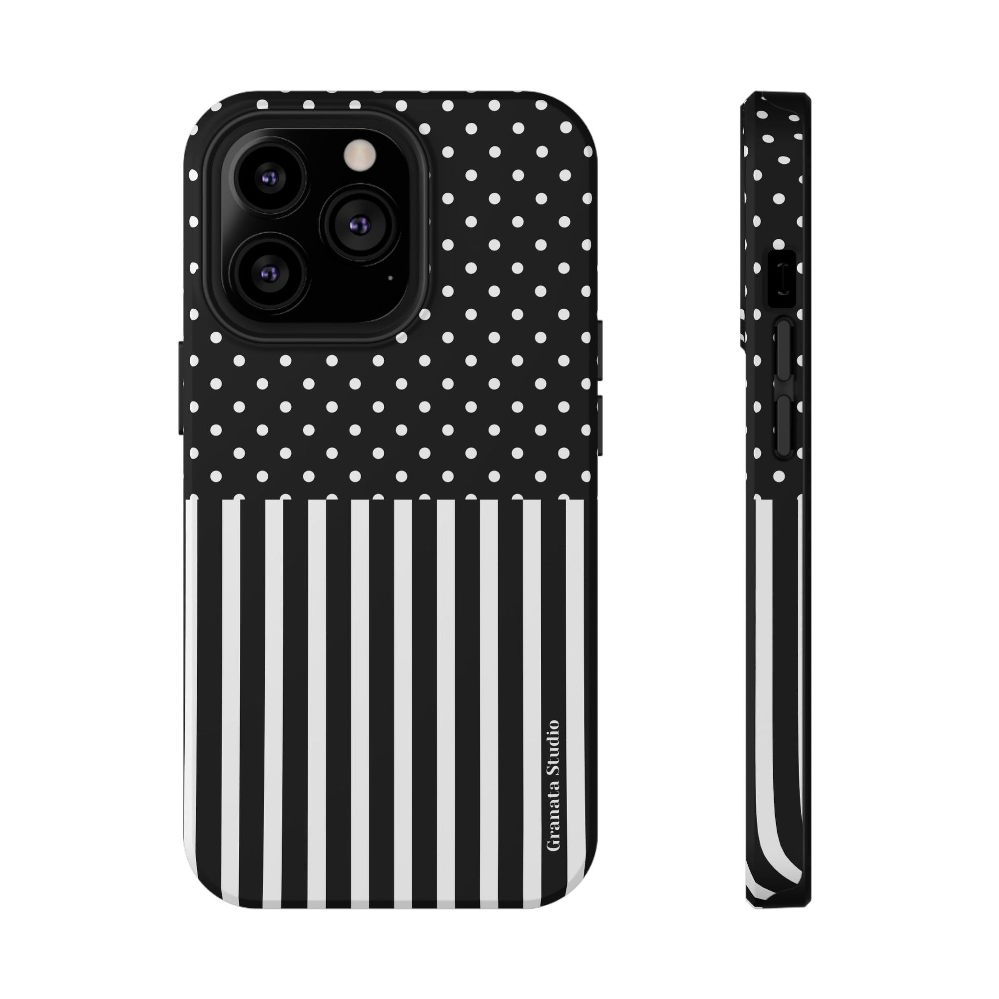 B&W Polka Dots x Stripes Phone Case