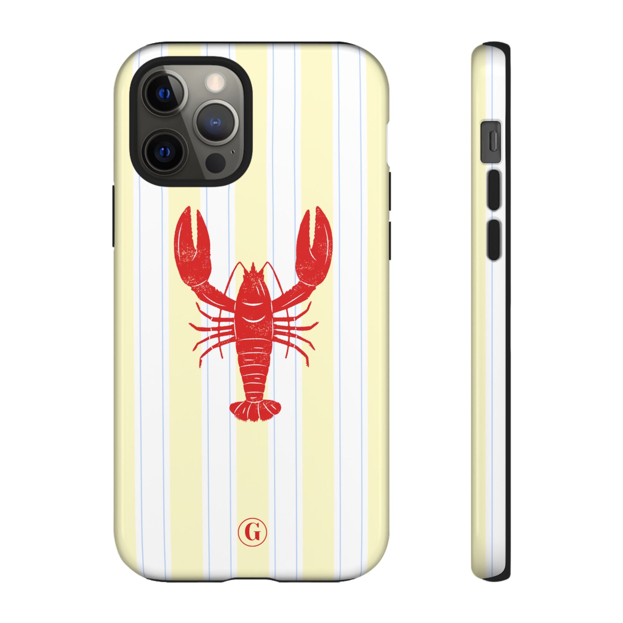 Yellow Stripes & Crawfish Phone Case