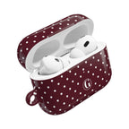 Burgundy Polka Dot AirPod Case