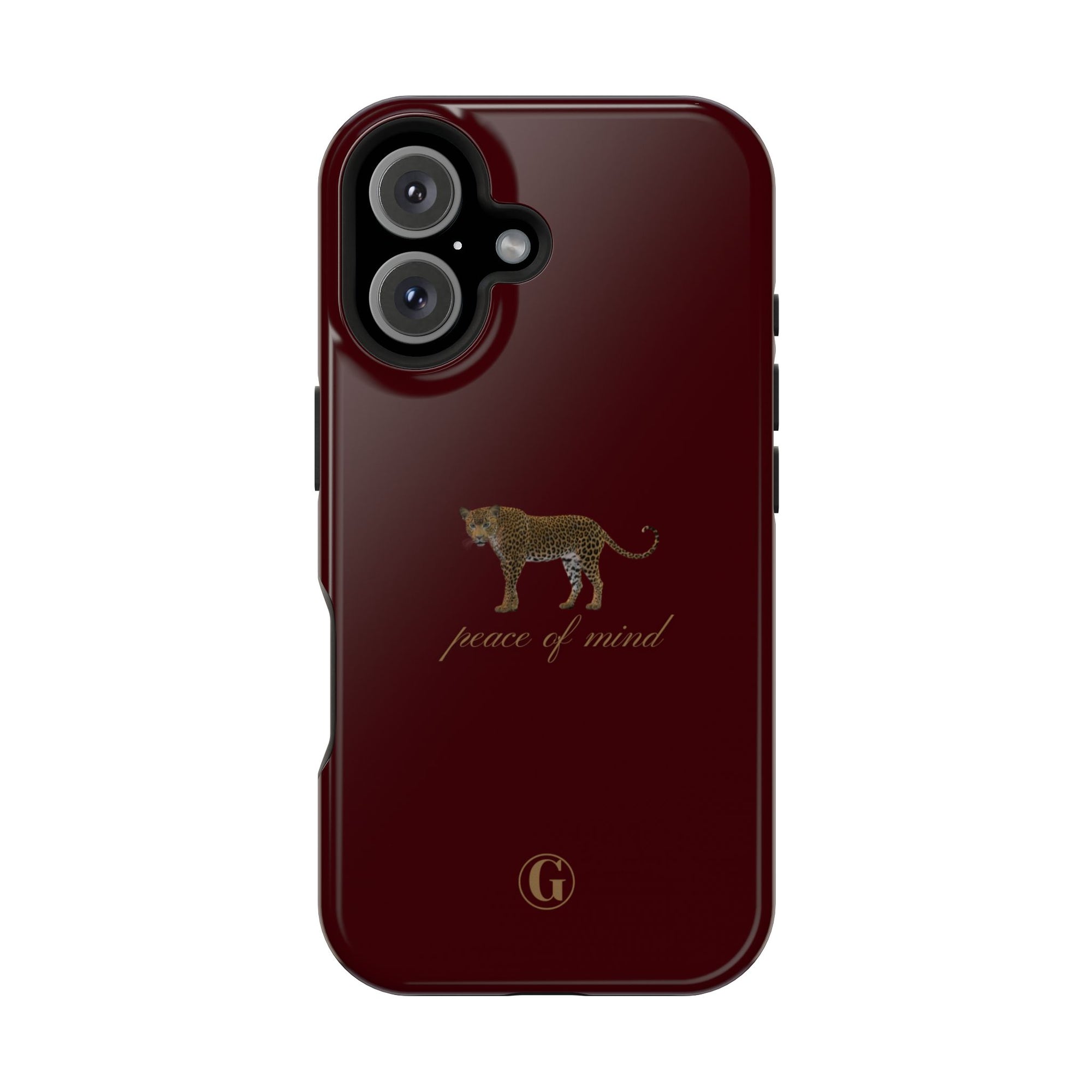Burgundy 'Peace of Mind' Panther Phone Case