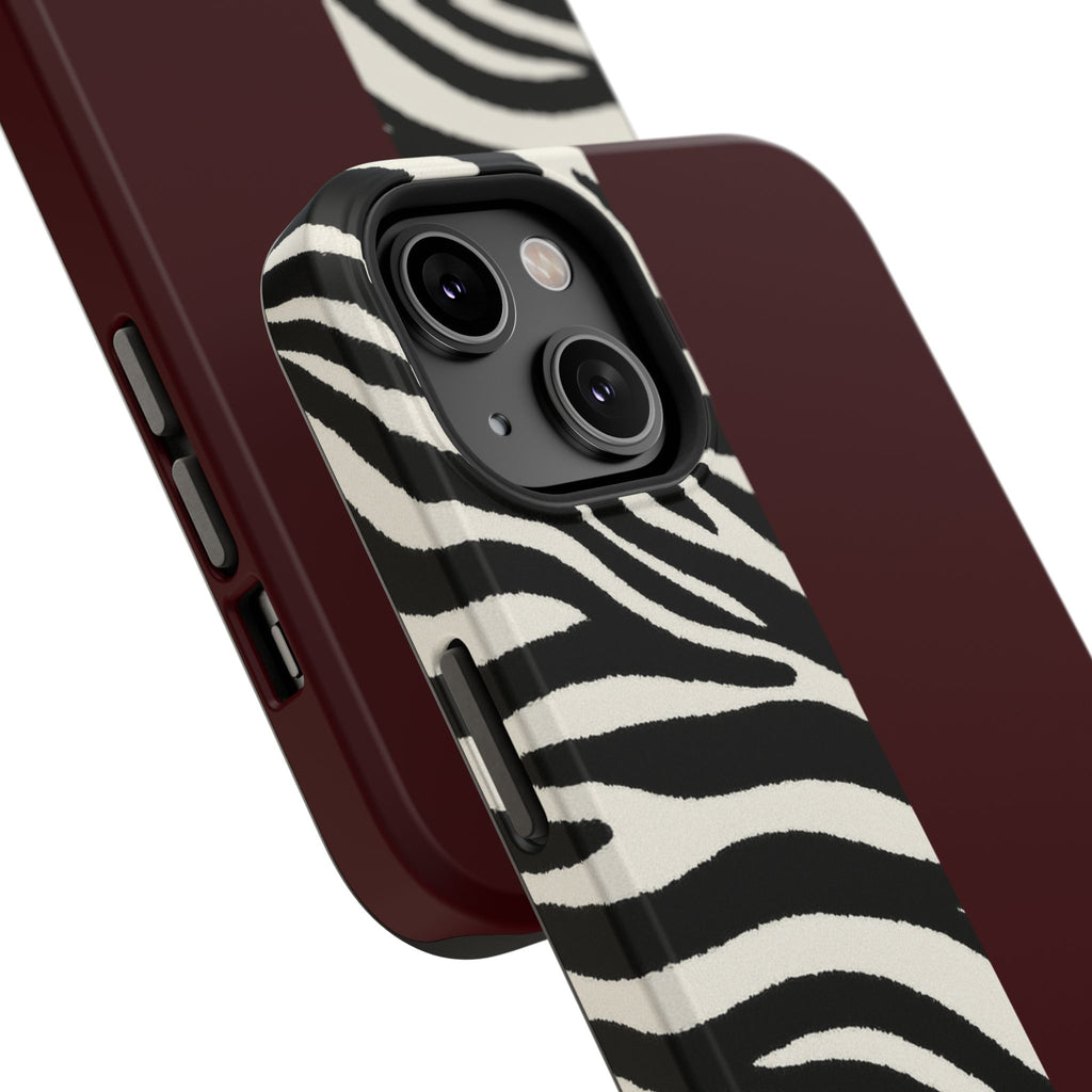 Zebra Print x Burgundy Phone Case