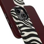 Zebra Print x Burgundy Phone Case