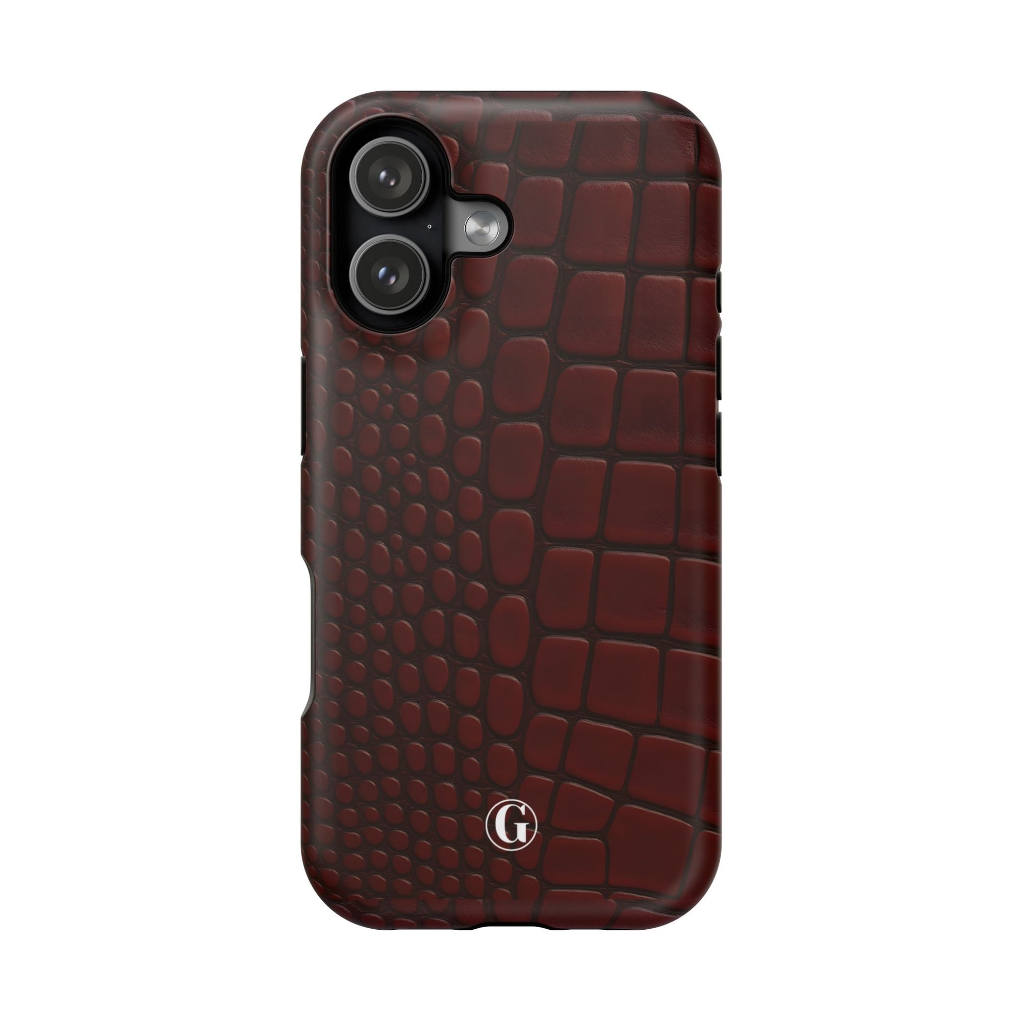 Burgundy Crocodile Print Phone Case