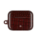 Burgundy Crocodile Print AirPod Case