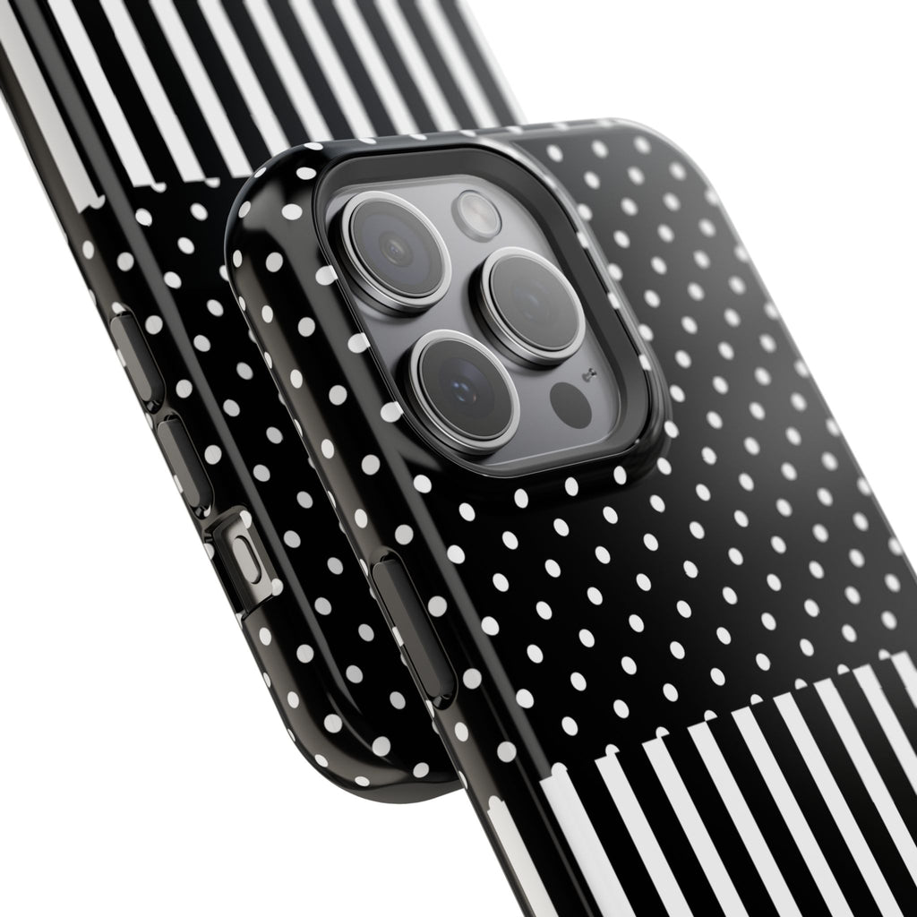 B&W Polka Dots x Stripes Phone Case