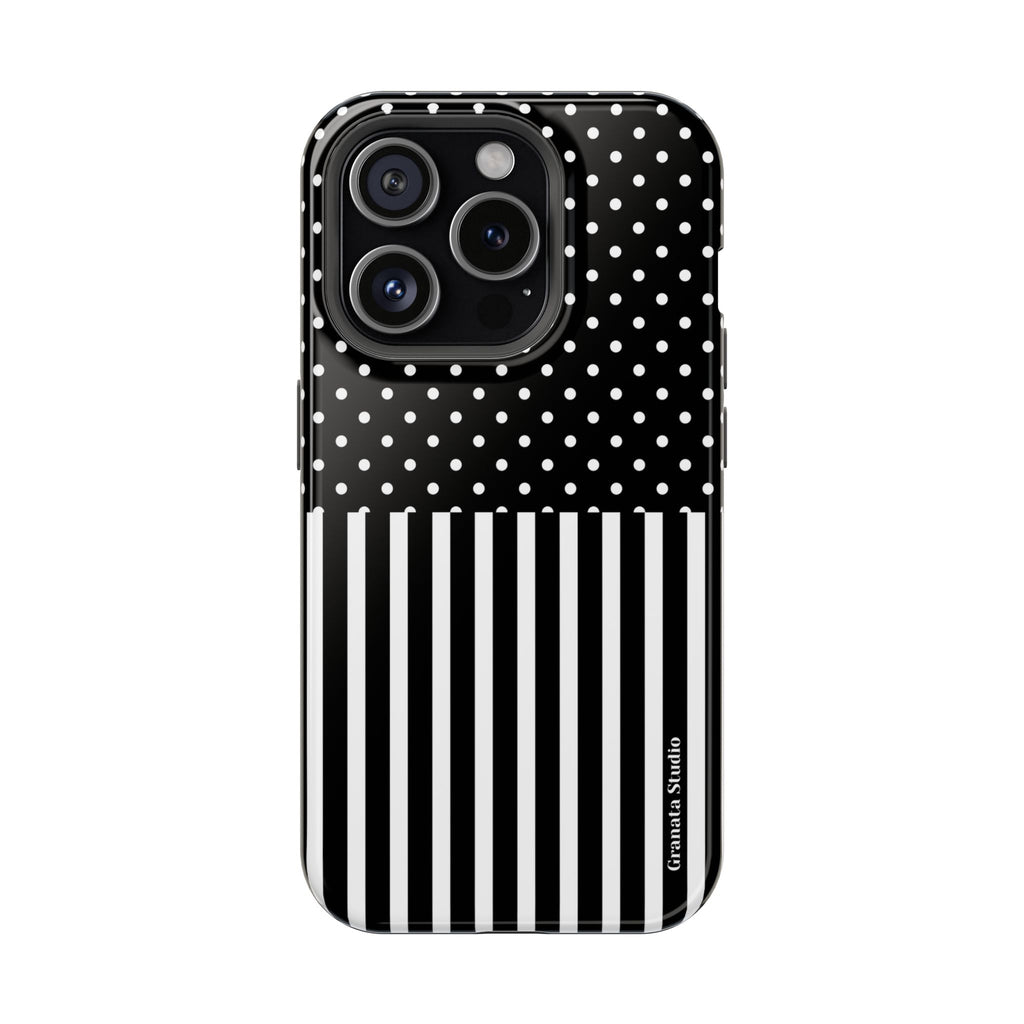B&W Polka Dots x Stripes Phone Case