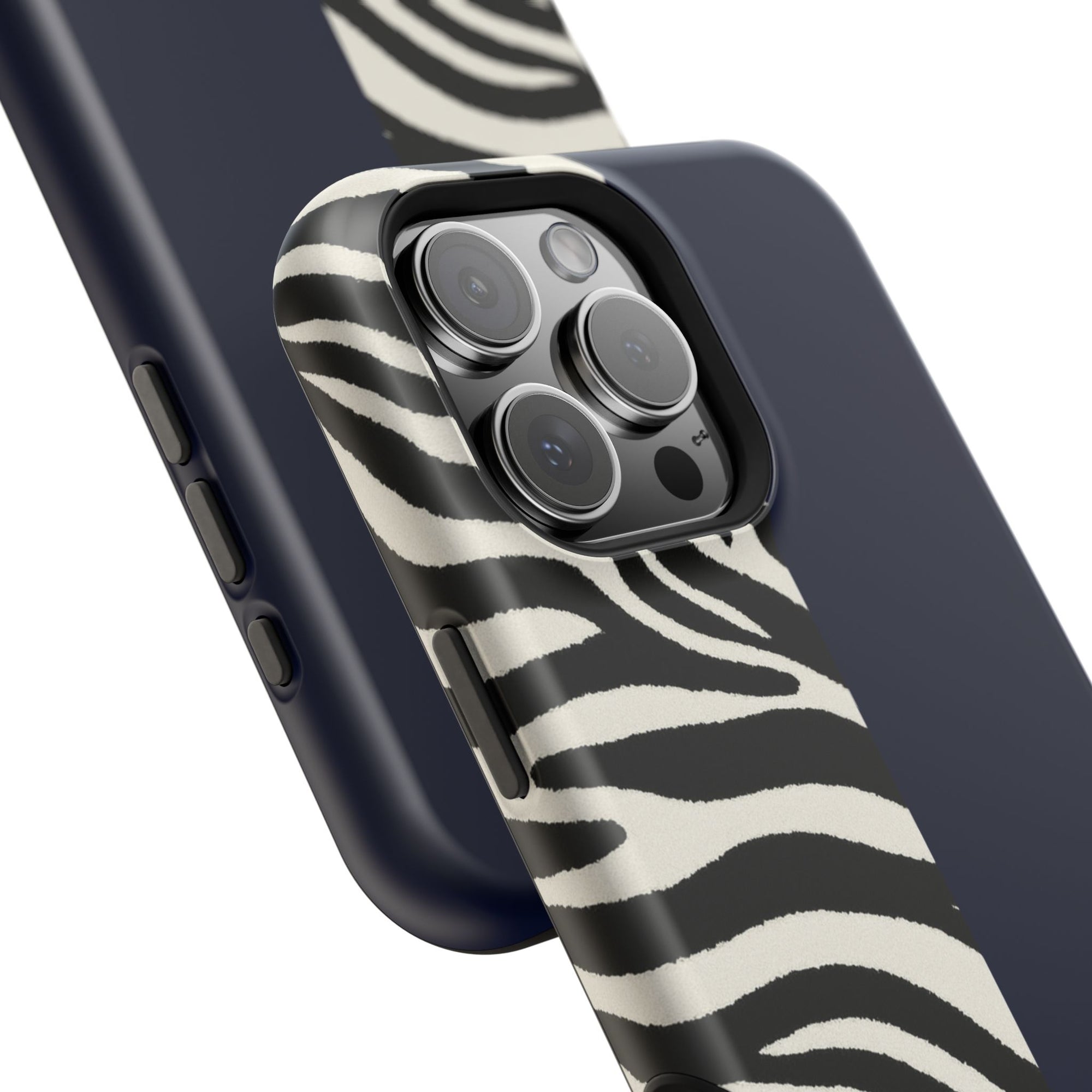 Zebra Print x Navy Blue Phone Case