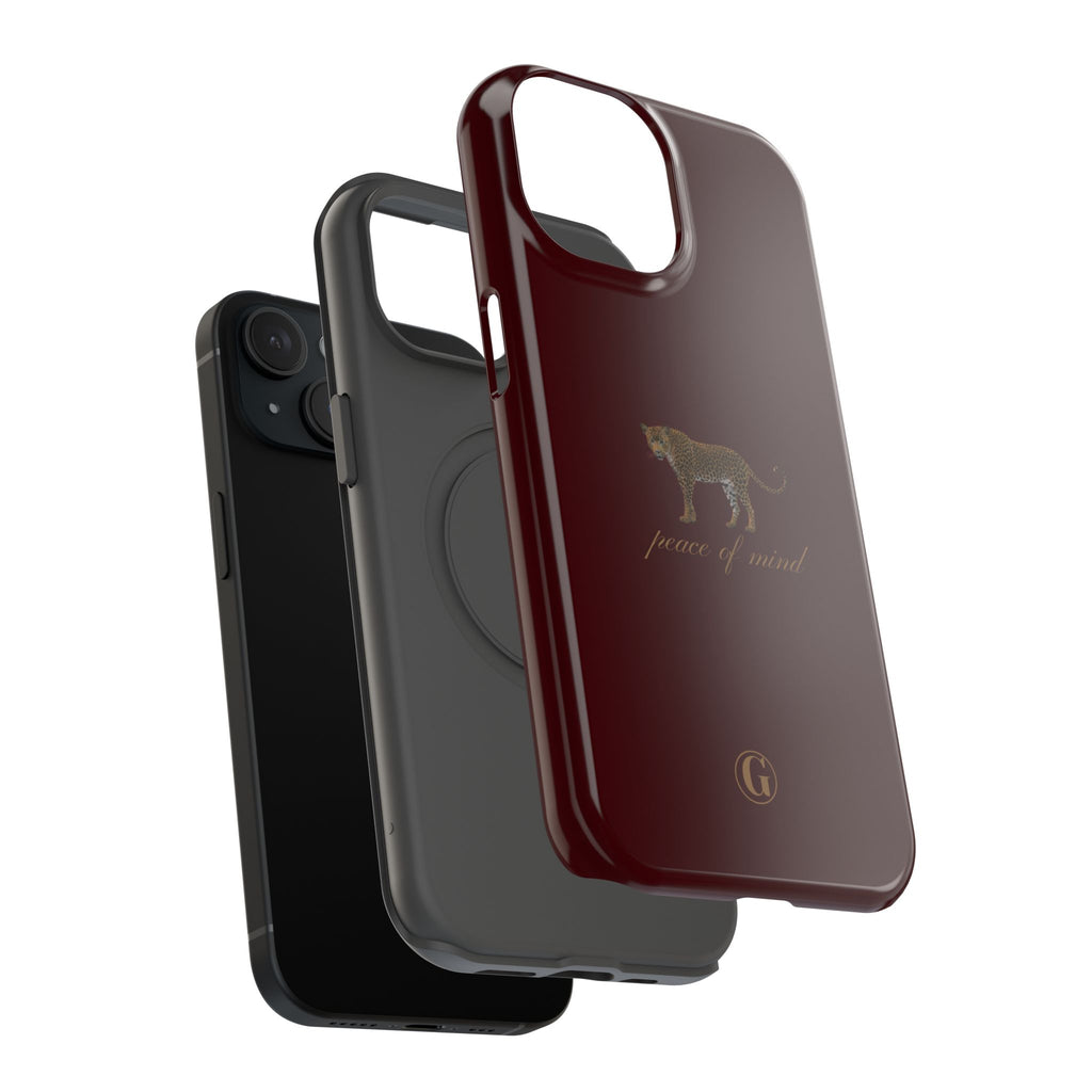 Burgundy 'Peace of Mind' Panther Phone Case