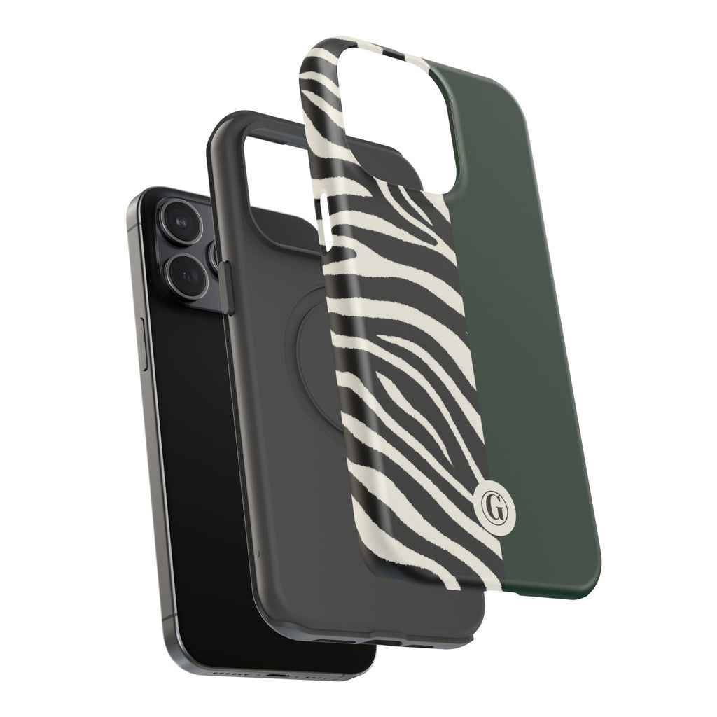Zebra Print x Emerald Green Phone Case