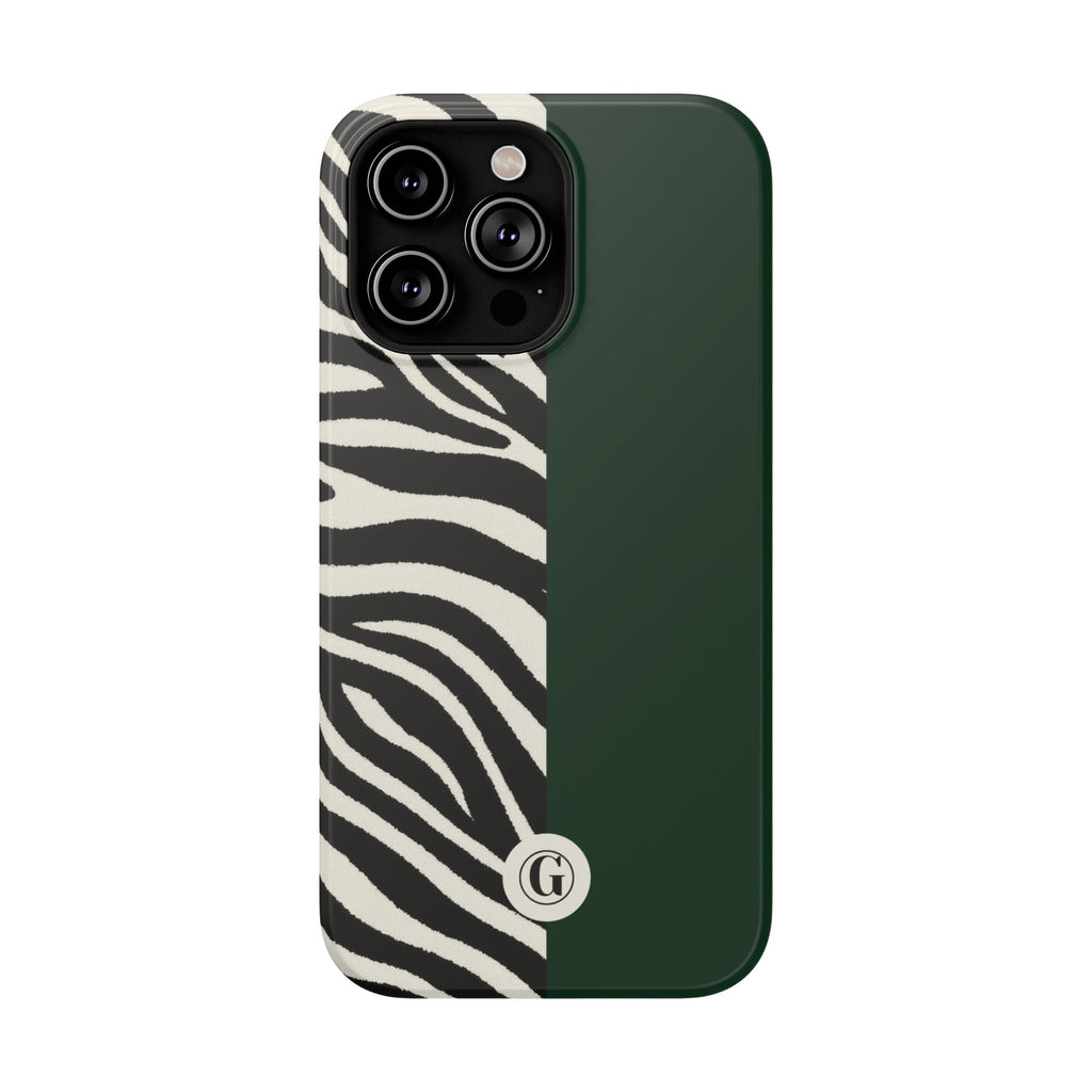 Zebra Print x Emerald Green Phone Case