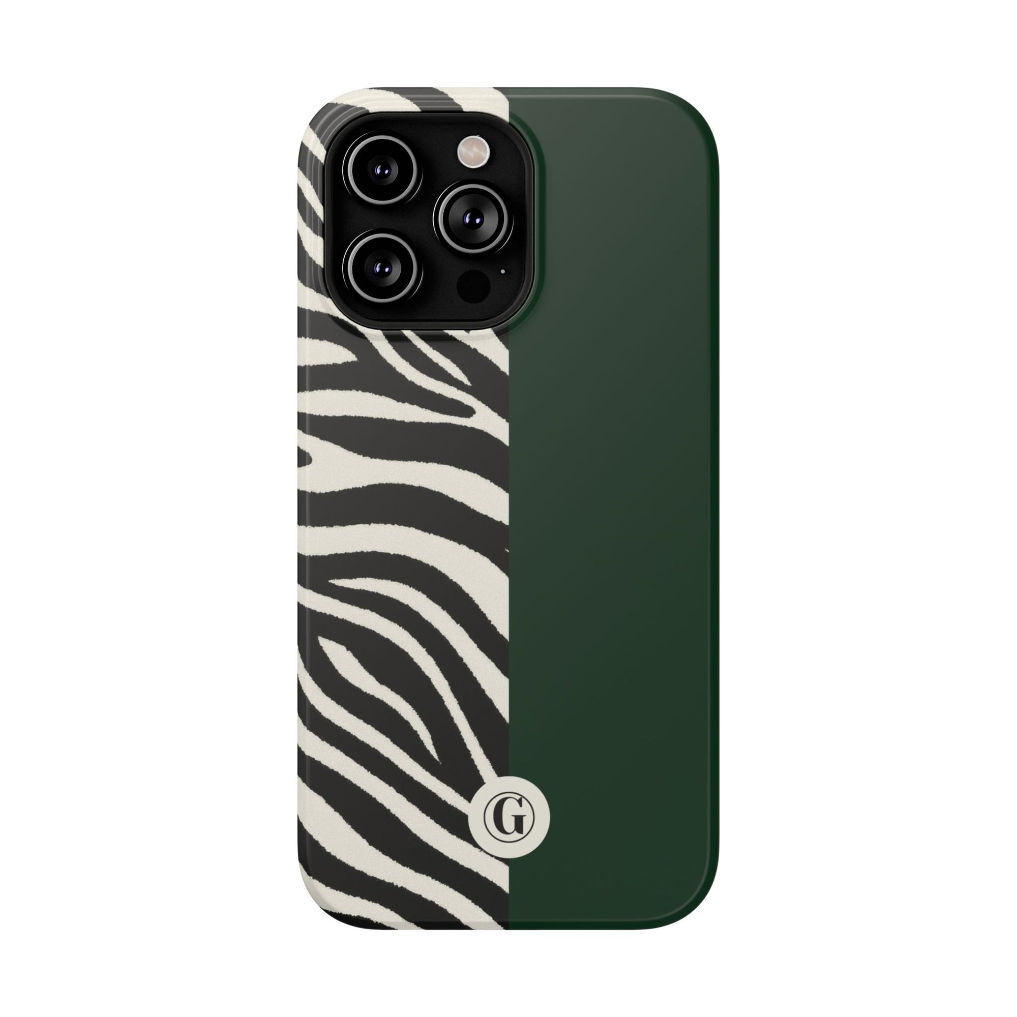 Zebra Print x Emerald Green Phone Case