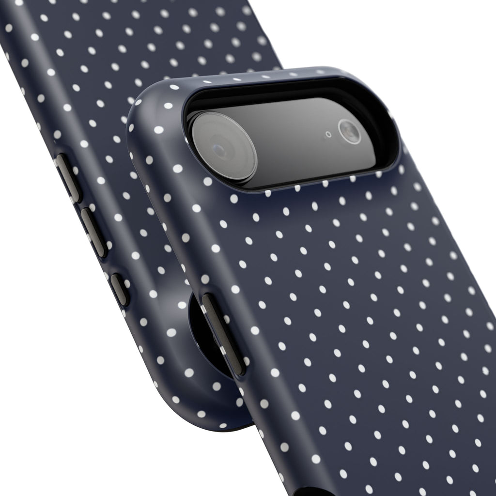 Navy Blue Polka Dots Phone Case