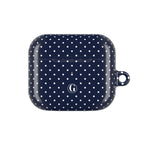 Navy Blue Polka Dot AirPod Case