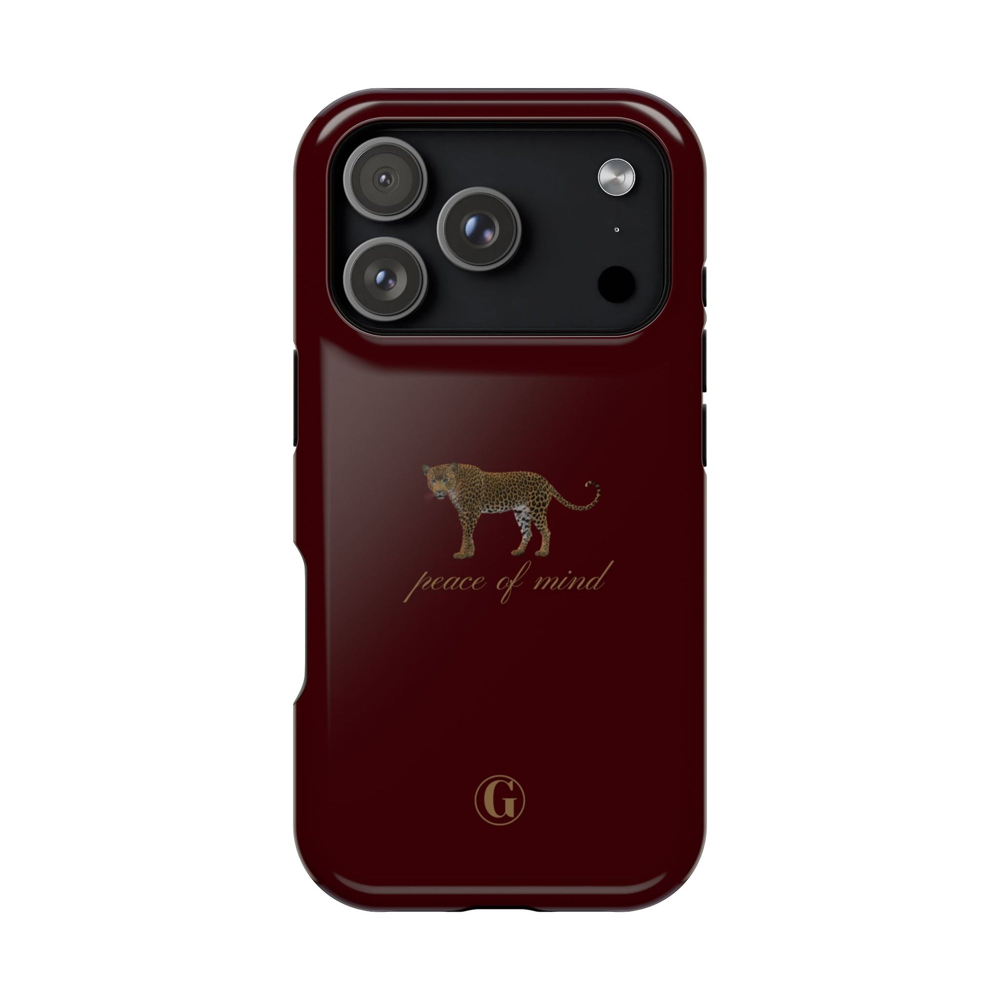 Burgundy 'Peace of Mind' Panther Phone Case