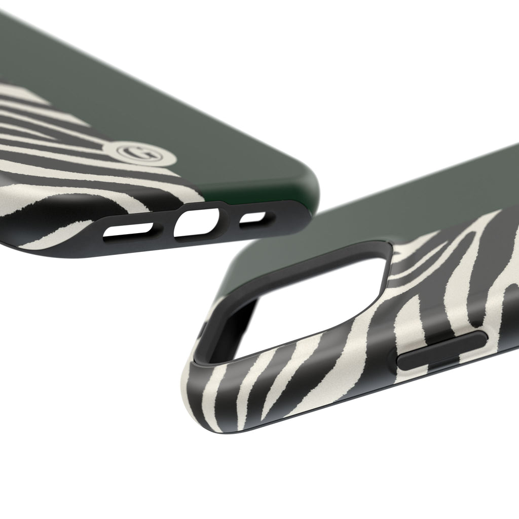 Zebra Print x Emerald Green Phone Case