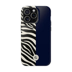 Zebra Print x Navy Blue Phone Case
