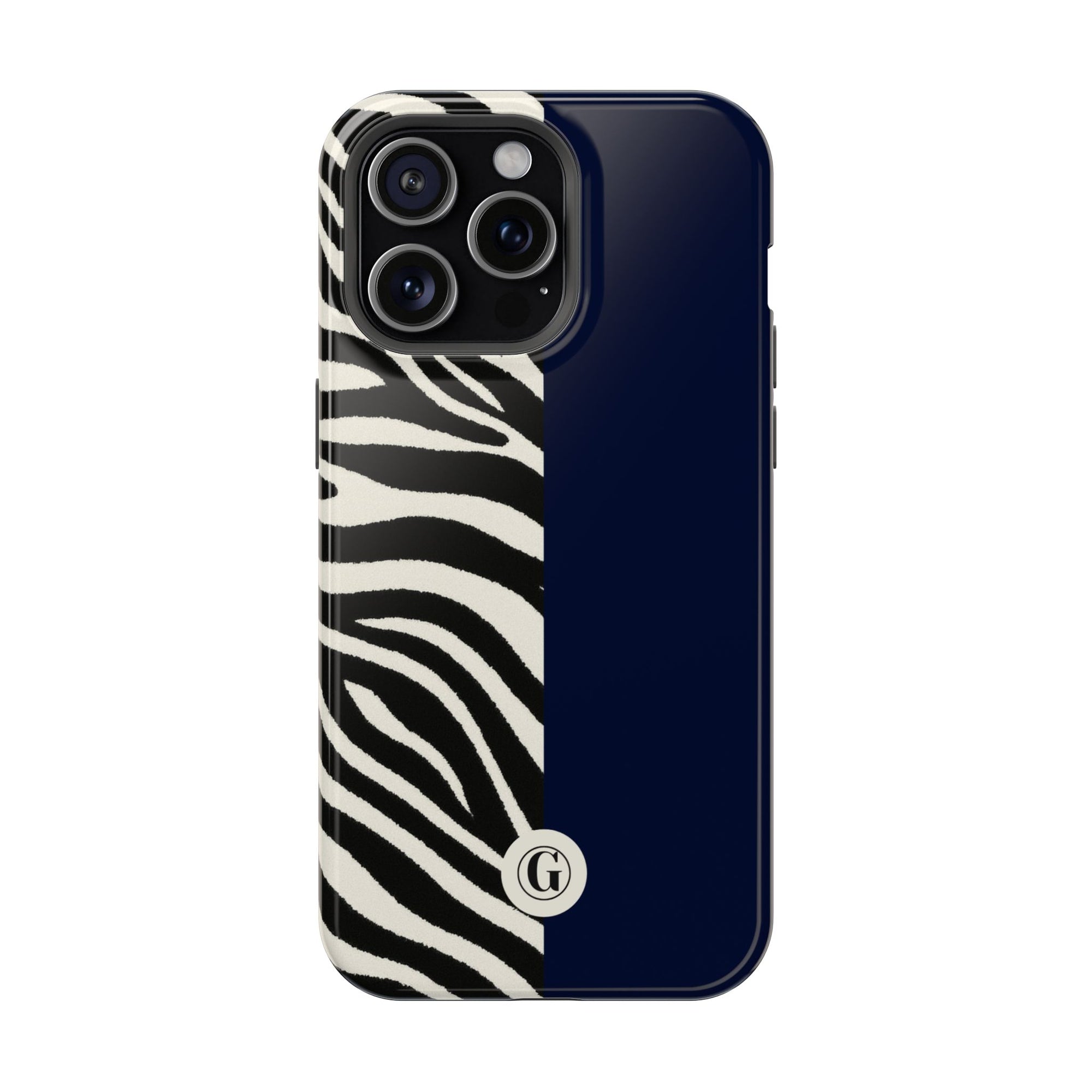 Zebra Print x Navy Blue Phone Case