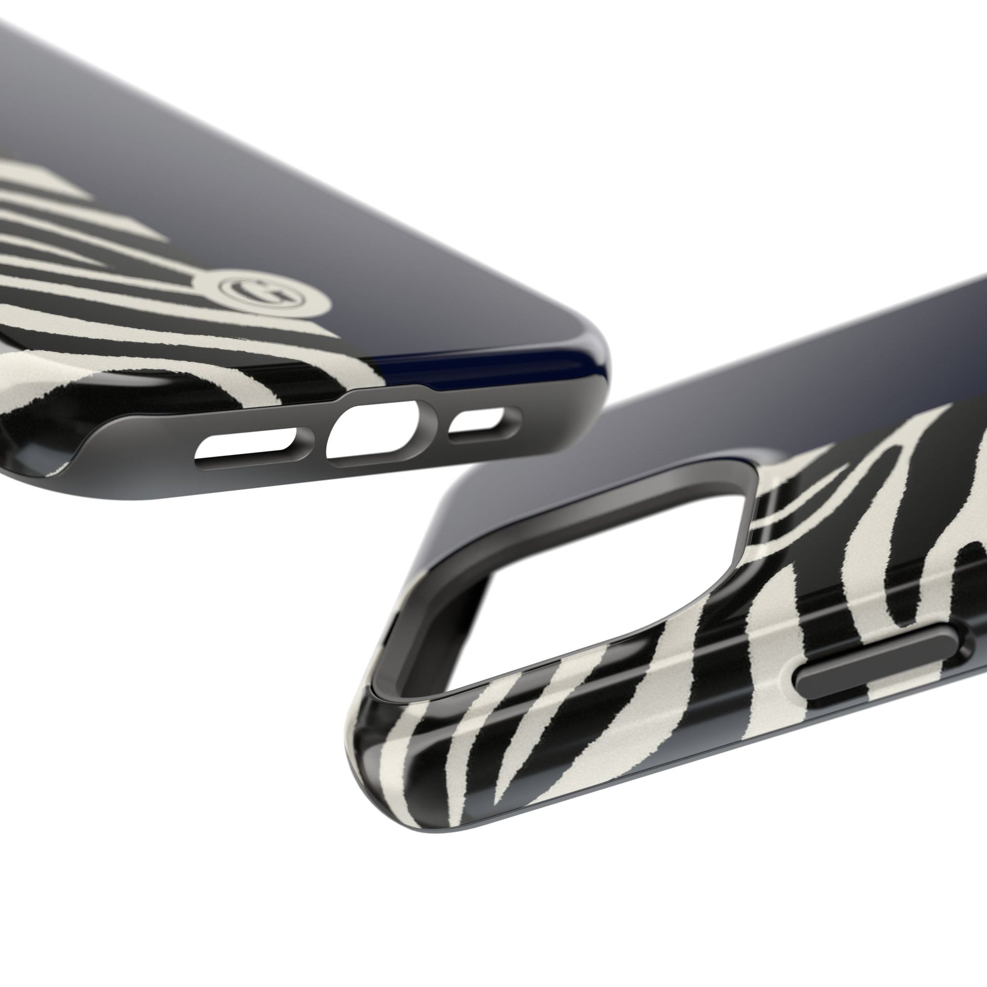 Zebra Print x Navy Blue Phone Case