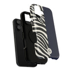 Zebra Print x Navy Blue Phone Case