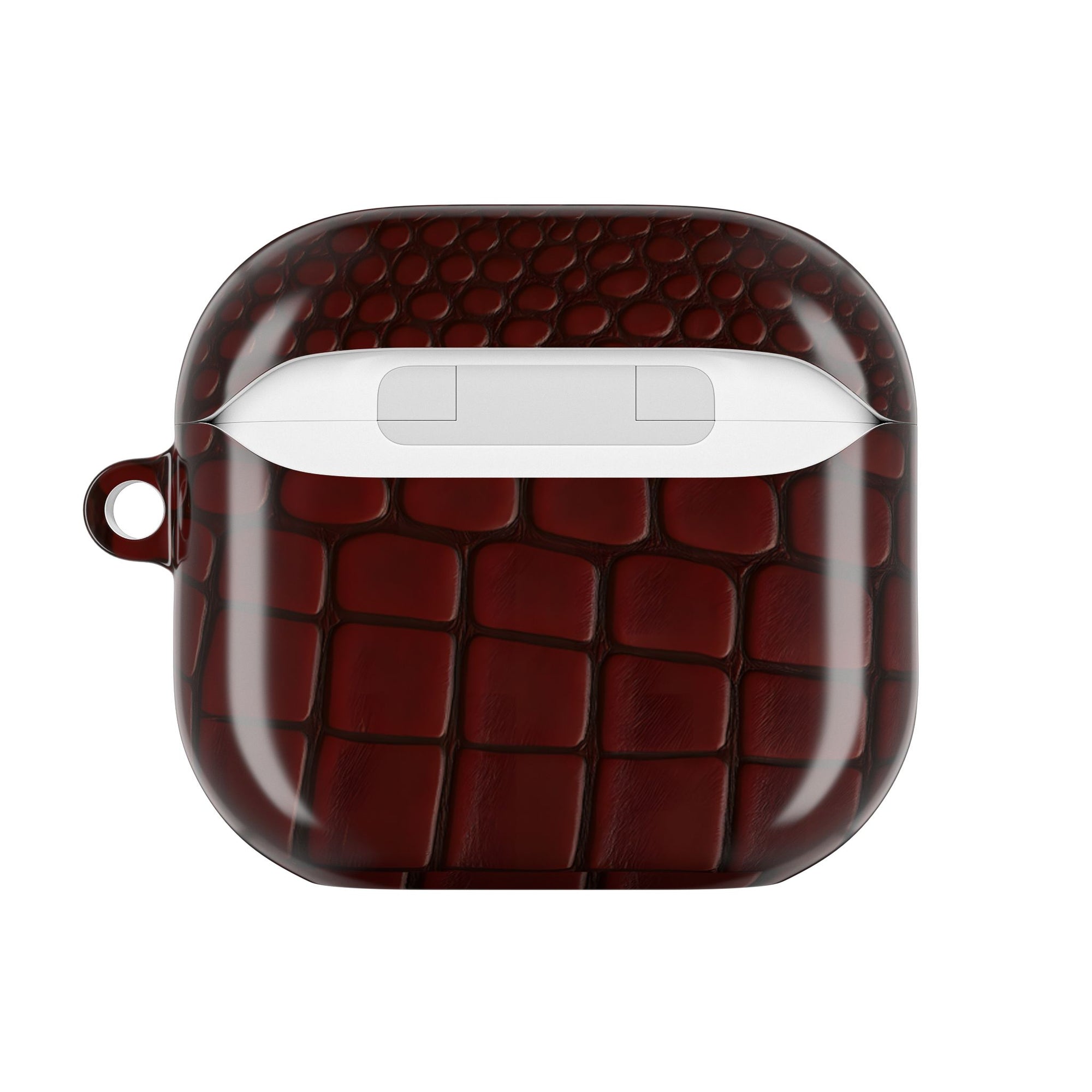 Burgundy Crocodile Print AirPod Case