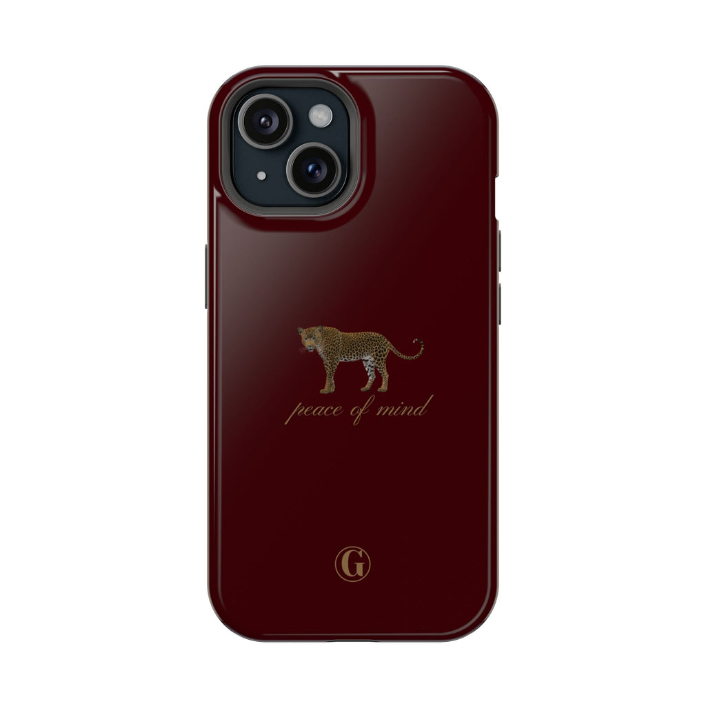 Burgundy 'Peace of Mind' Panther Phone Case