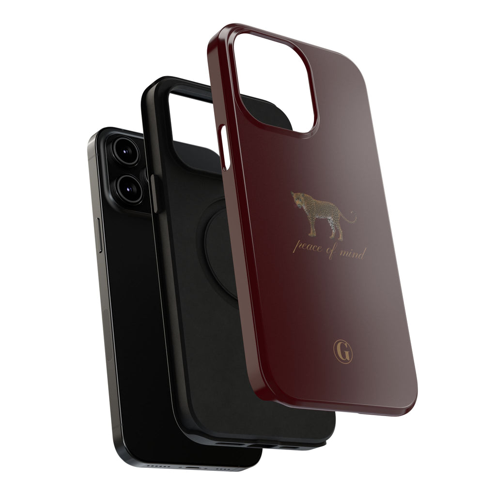 Burgundy 'Peace of Mind' Panther Phone Case