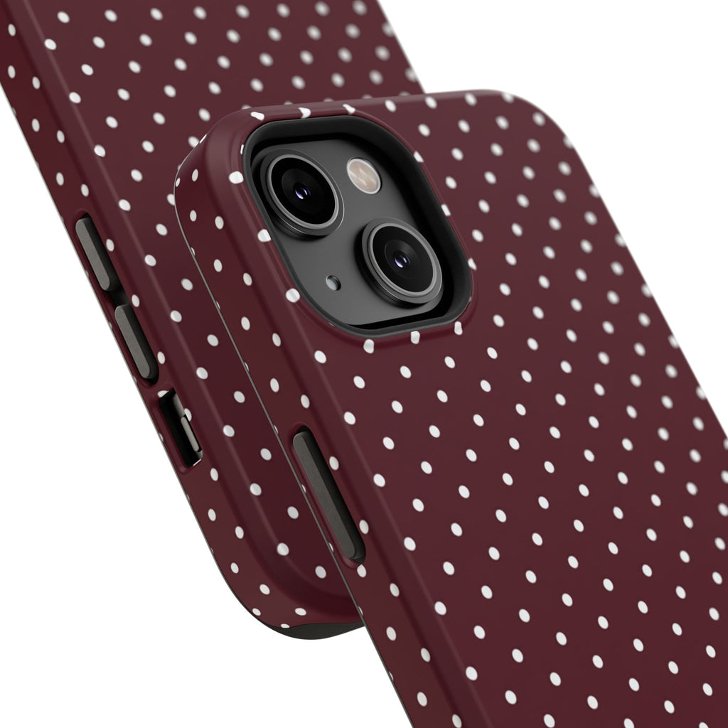 Burgundy Polka Dots Phone Case