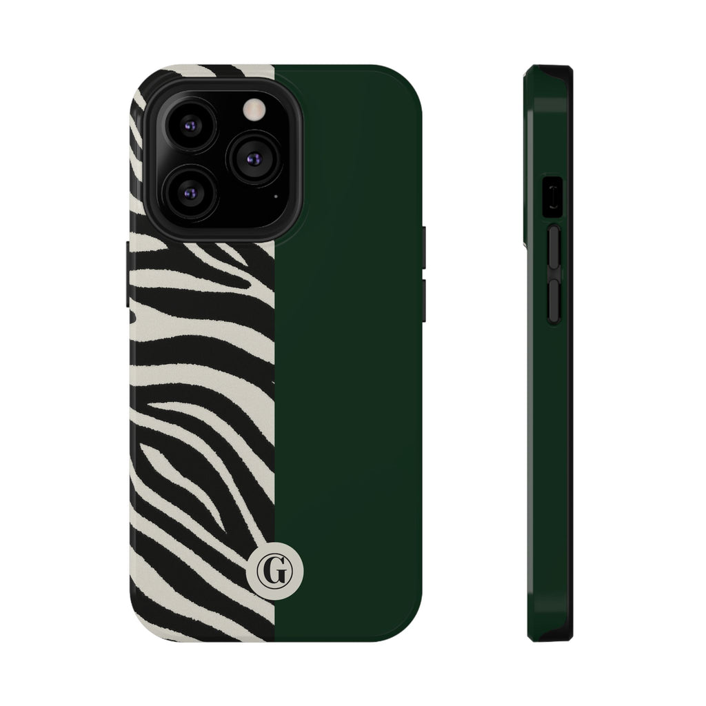 Zebra Print x Emerald Green Phone Case