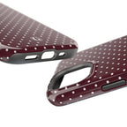 Burgundy Polka Dots Phone Case