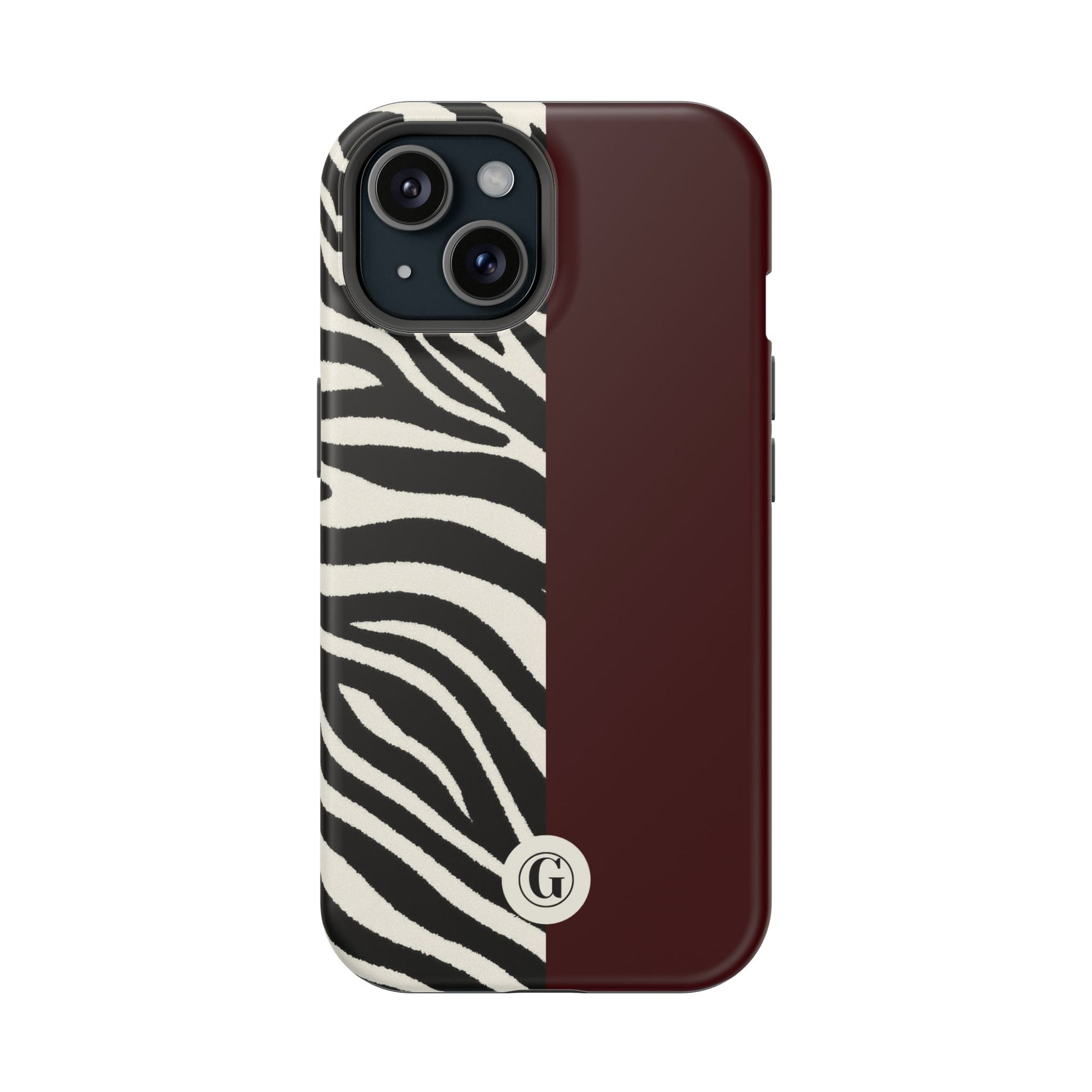 Zebra Print x Burgundy Phone Case