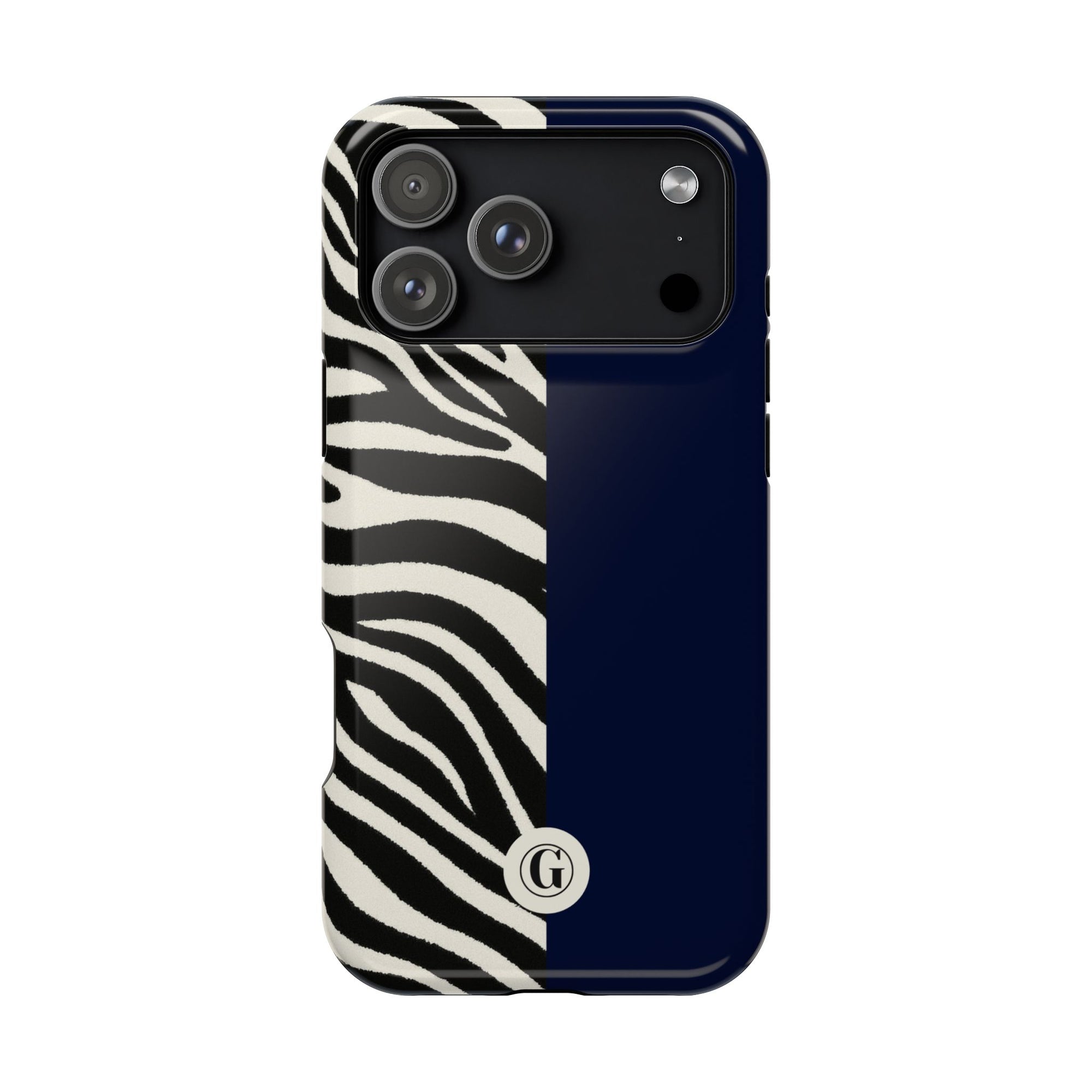 Zebra Print x Navy Blue Phone Case
