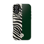 Zebra Print x Emerald Green Phone Case