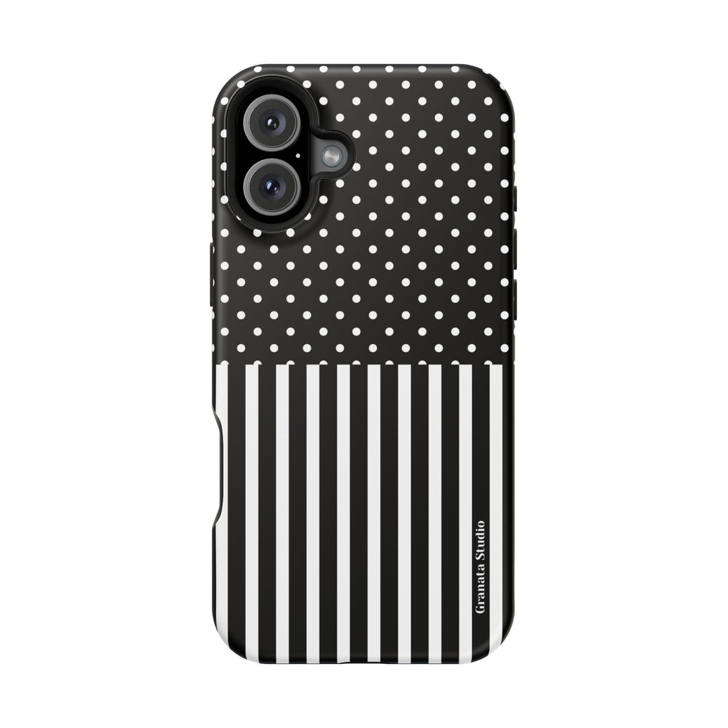 B&W Polka Dots x Stripes Phone Case
