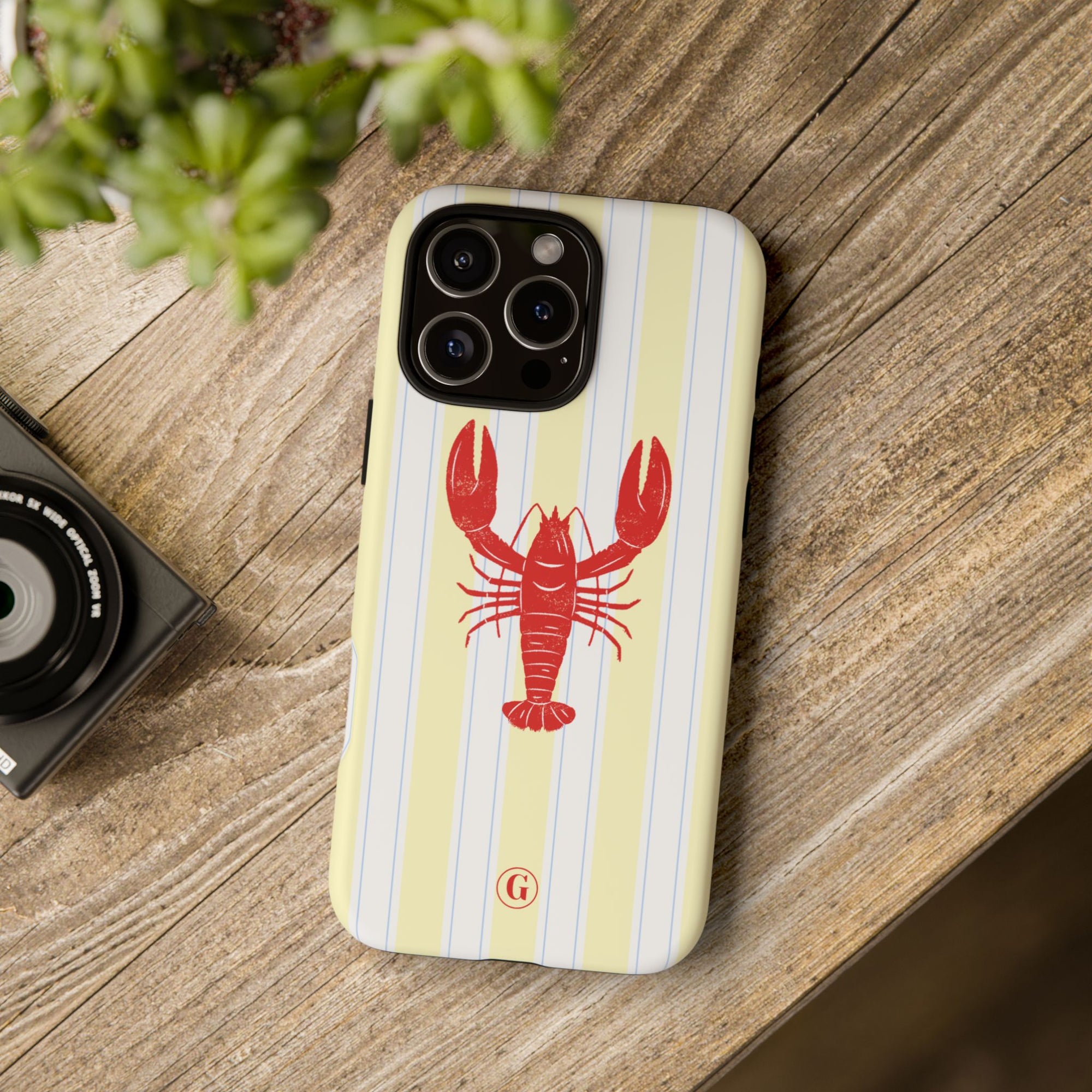 Yellow Stripes & Crawfish Phone Case