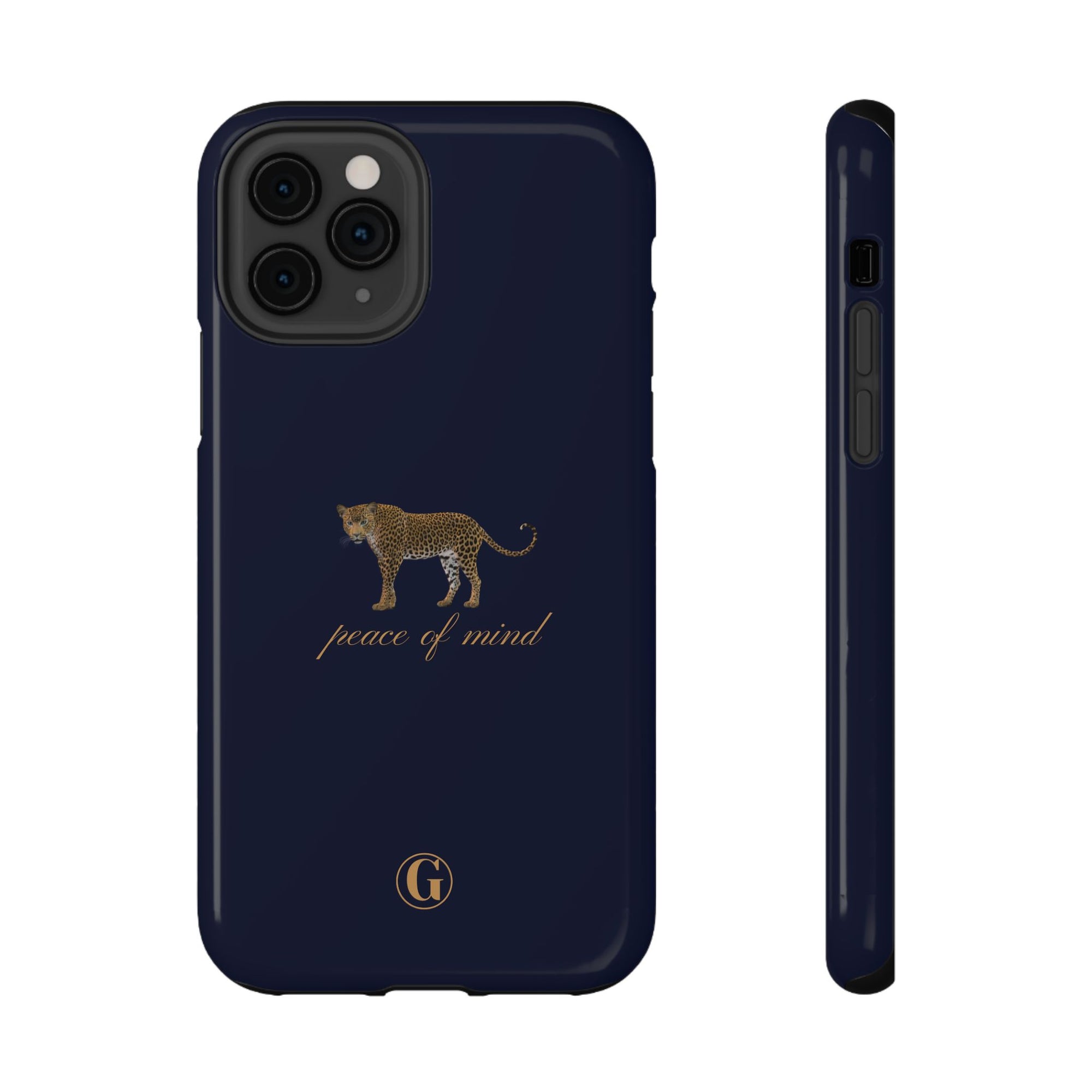 Navy Blue 'Peace of Mind' Panther Phone Case