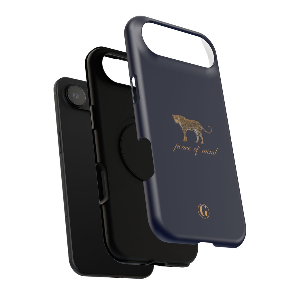 Navy Blue 'Peace of Mind' Panther Phone Case