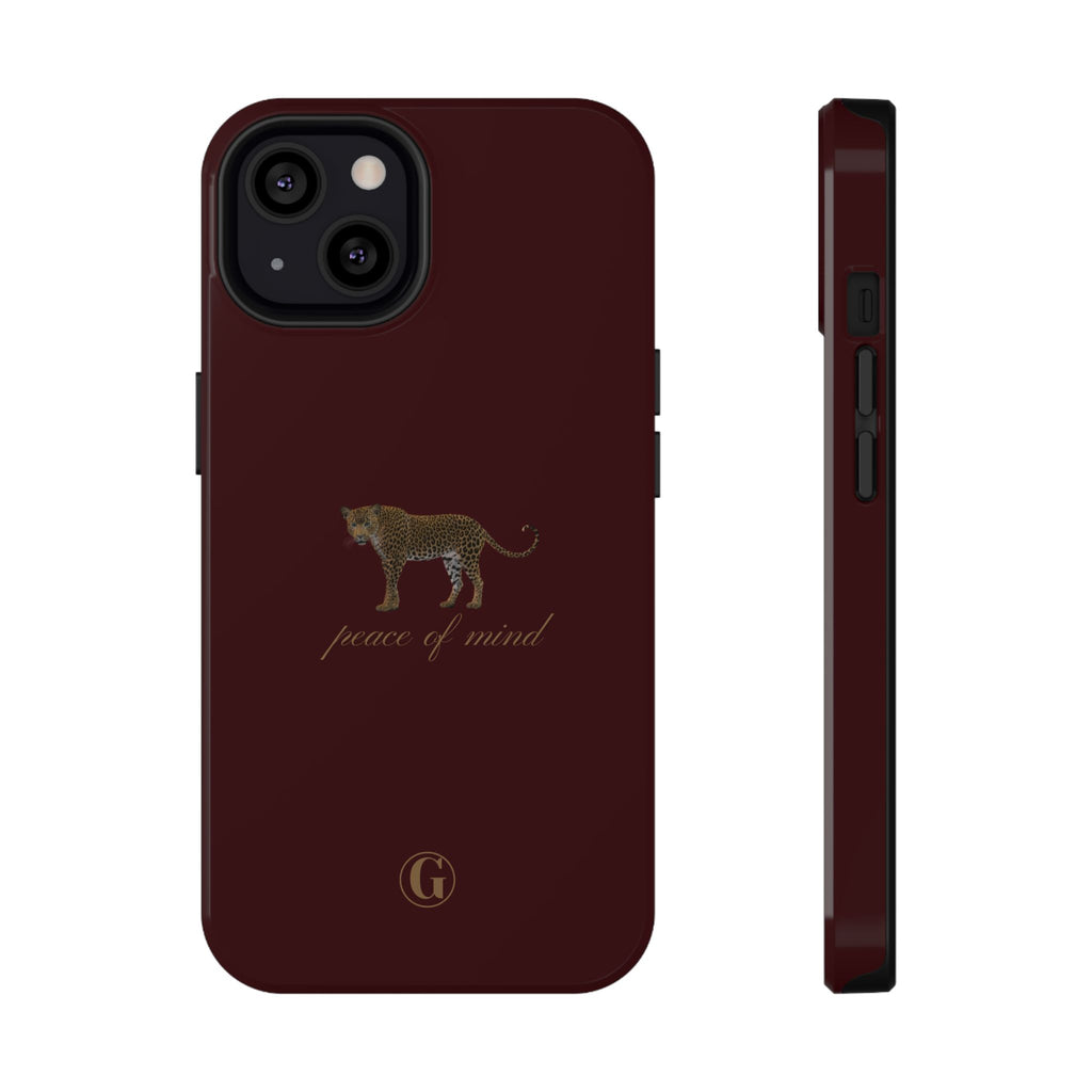 Burgundy 'Peace of Mind' Panther Phone Case